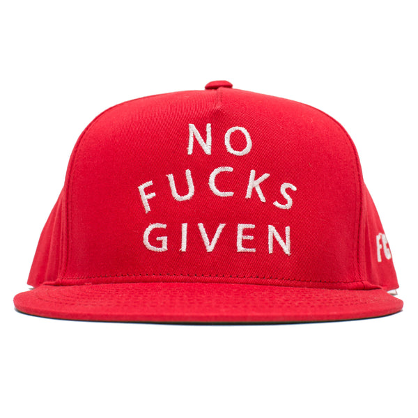 NO FUCKS GIVEN SNAPBACK RED