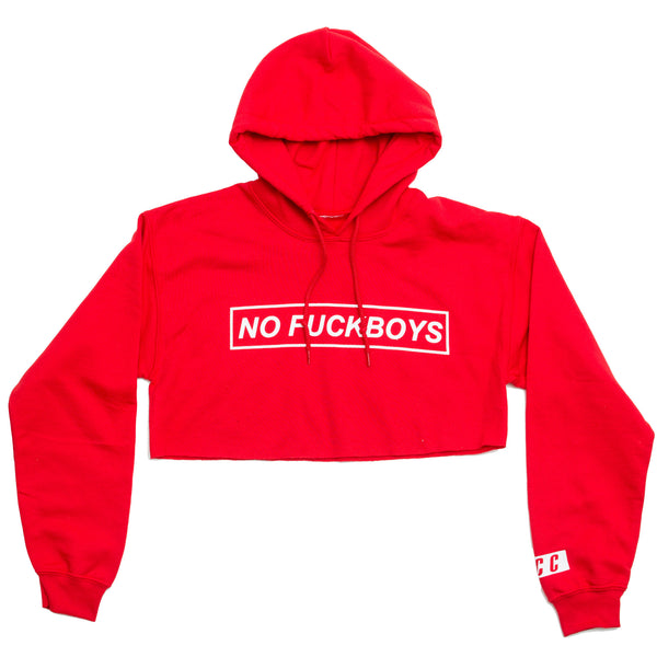 FCC NO FUCKSBOYS CROP HOODIE RED