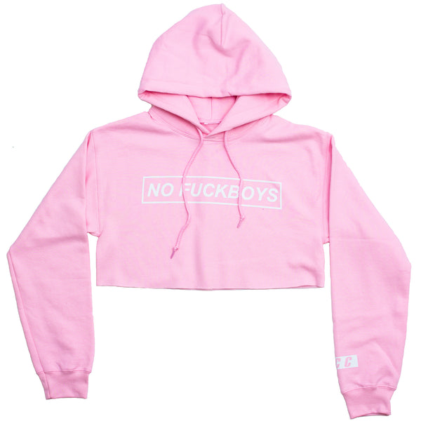 FCC NO FUCKSBOYS CROP HOODIE PINK