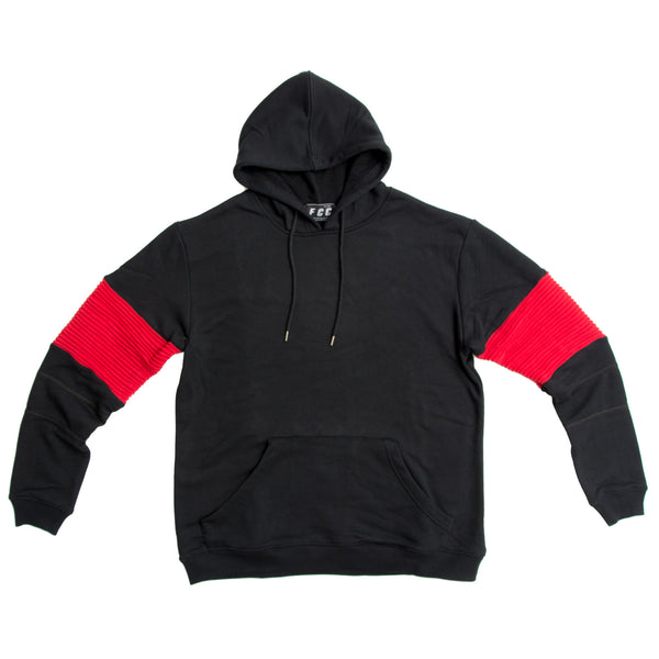 FCC BIKER HOODIE BLACK/RED