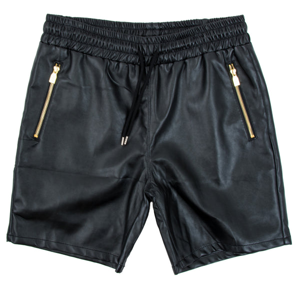 LEATHER SHORTS IN BLACK